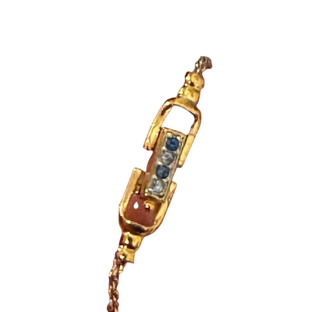 Swarovski Authentic blue tear drop pendant gold chain necklace - Picture 6 of 9